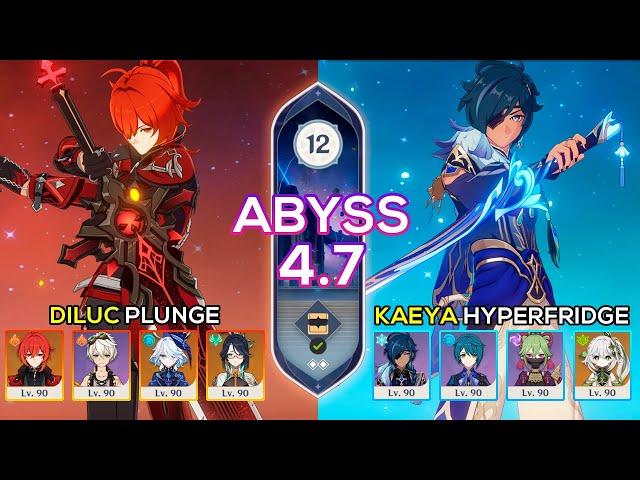 C3 Kaeya Hyperfridge & C4 Diluc Plunge - Spiral Abyss 4.7 - Genshin Impact