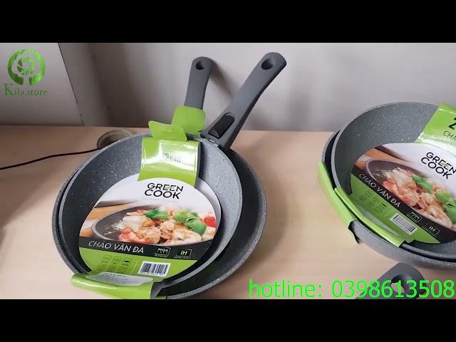 Chảo chống dính men đá Greencook, sử dụng cho mọi loại bếp