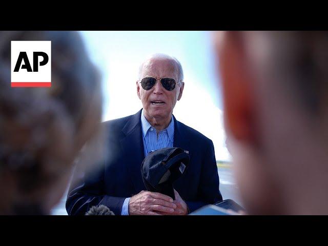 Biden speaks with media after ABC interview