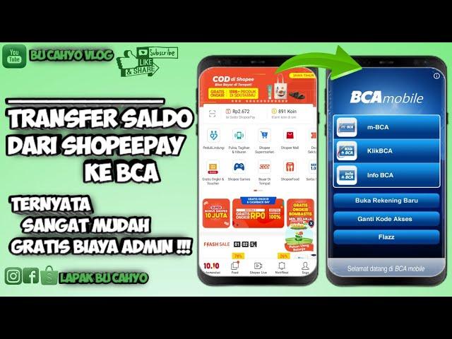 cara Transfer saldo shopeepay ke bca dengan biaya admin gratis | tarik saldo shopeepay ke bca