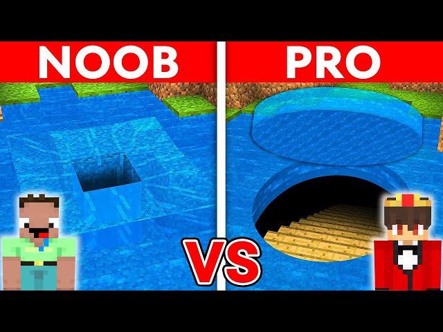 NOOB vs PRO: GEHEIMER RUNDER UNTERWASSER TUNNEL Bau Challenge in Minecraft!