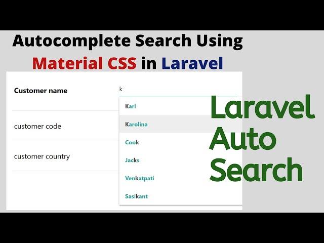 How to Autocomplete Search Using Materializecss in Laravel