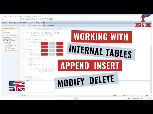 Working with Internal Tables in SAP ABAP - Append, Insert, Modify and Delete [english]