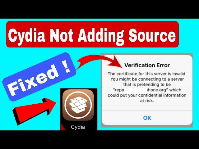 Cydia Source Verification Error Fixed ! Working Method to Fix this issue  Source Not adding to Cydia