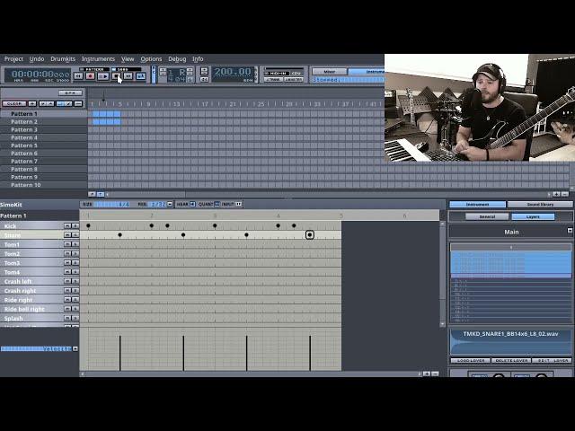 Linux Metal Riffing with Hydrogen Drum Machine