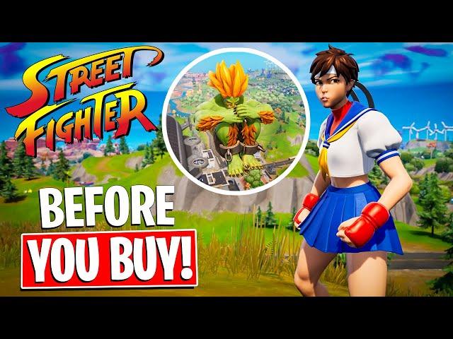 BLANKA and SAKURA Skin Reviews!! Gameplay + Combos! (Fortnite x Street Fighter)