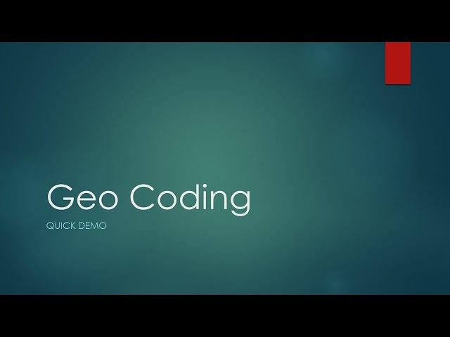 Geo Coding Demo