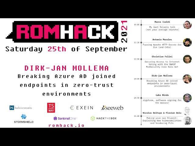 #RomHack2021 - Dirk-jan Mollema - Breaking Azure AD joined endpoints in zero-trust environments