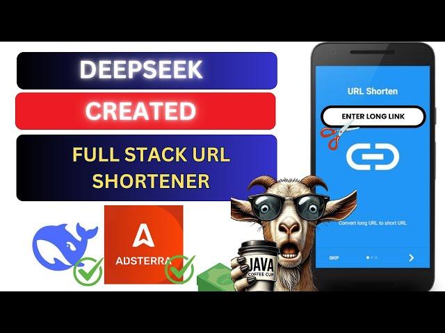 Deepseek AI created Full Stack Url Shortening Website + Adsterra ads placement - No coding required