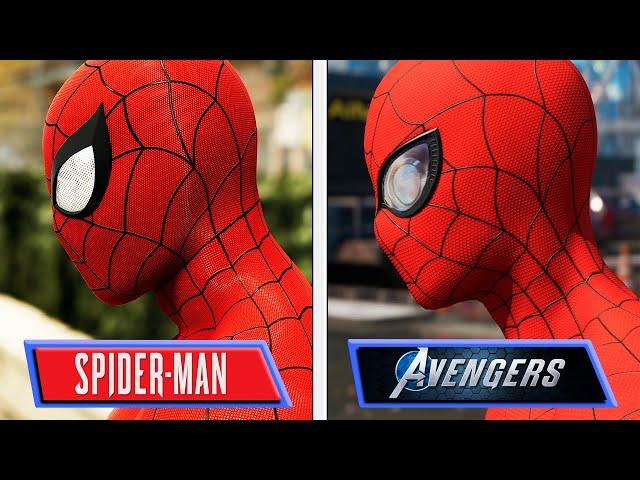 Spider-Man Comparison | Marvel's Avengers VS Spider-Man | Graphics & Details Comparison