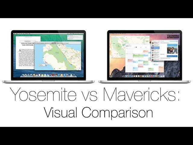 Apple Yosemite vs Mavericks (10.10 vs 10.9) Mac OS X: Visual Comparison