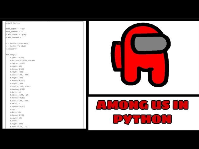 AMONG US CHARACTER IN PYTHON  | HOW TO CREATE  AMONG US CHARACTER IN PYTHON TURTLE | #shorts #python