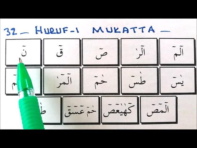 HURUF-I MUKATTA:  HARFLERİN ASIL HALLERİYLE OKUNUŞU