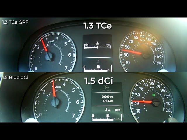 Duster 2019 1.3 TCe vs 1.5 dCi Gearbox RPM & Fuel Consumption