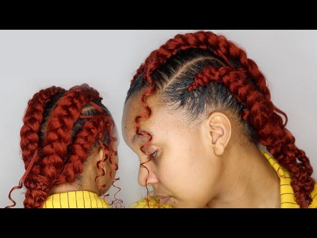 Wispy NO HEAT Butterfly Braids With Extensions | Puffy French Braid Cornrow