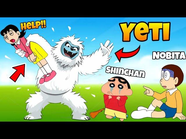 Shinchan And Nobita Kill Yeti Monster Doraemon  | Shinchan And Nobita Game | Funny Game