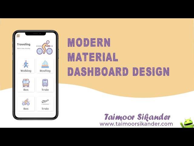 Create a Modern Dashboard in android studio using Material design | For all screen sizes