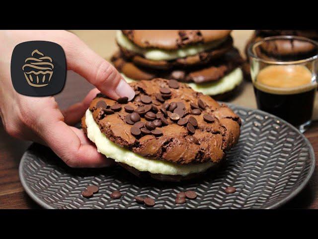 Brownie Cookies mit Vanille Frosting - Schnell & Einfach - Cookies Rezept