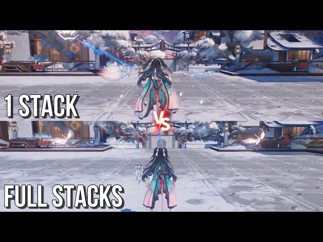 Zhezhi Forte with 1 Stack vs Full Stacks Gameplay Animations Comparison!!! Wuthering Waves 1.2