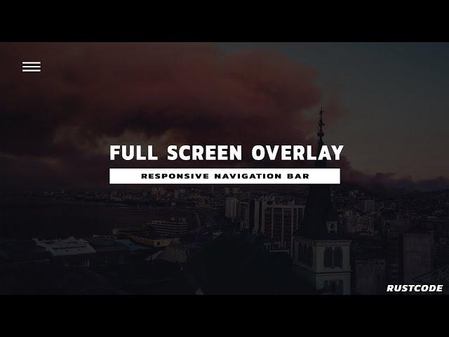 Full Screen Overlay Responsive Navigation Bar | HTML ,  CSS & JavaScript