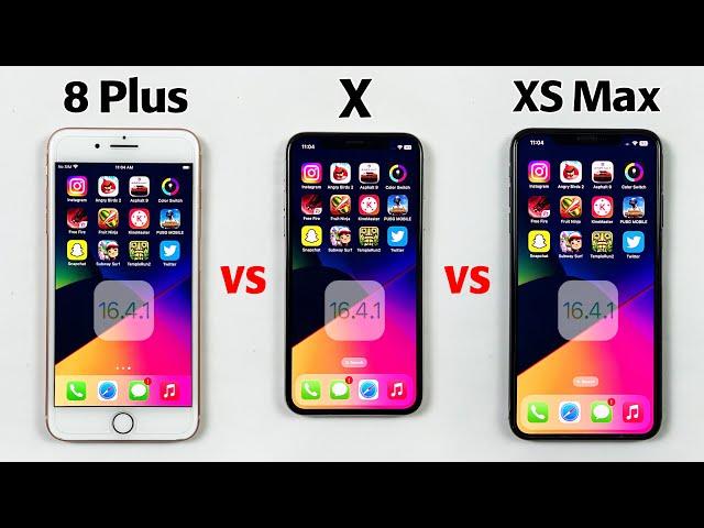 iPhone 8 Plus vs iPhone X vs iPhone XS Max SPEED TEST in 2023 - ( iOS 16.4.1 )