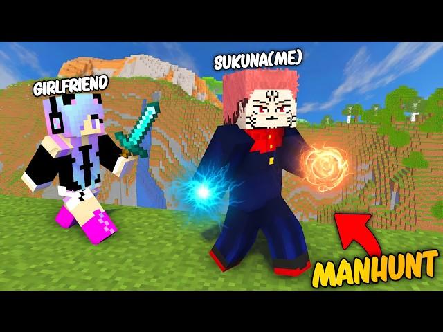 Speedrunner VS Hunter With my Girlfriend But, i Become a Sukuna in Minecraft..