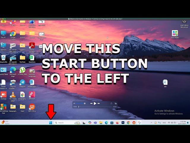 Where is the start button in Windows 11 and how to bring it back to the left