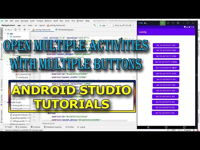 How To #Open #Multiple #Activities With Multiple #Buttons In #Android #Studio #Beginner #Tutorials