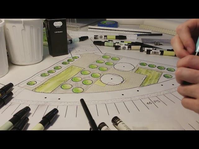 LANDSCAPE DESIGN MARKER SKETCH TIMELAPSE