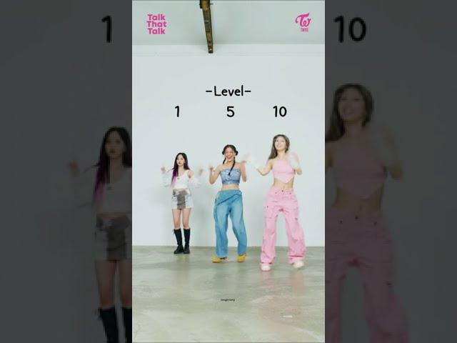 MINA JIHYO MOMO "TALK THAT TALK" DANCE LEVEL 1 TO 10 #mina #jihyo #momo #twice #talkthattalk