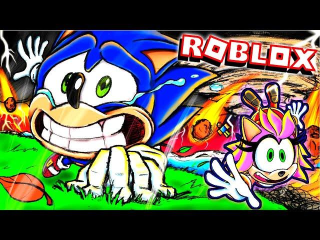  END OF THE WORLD!! - Sonic & Amy Play "Natural Disaster Survival" in ROBLOX!!