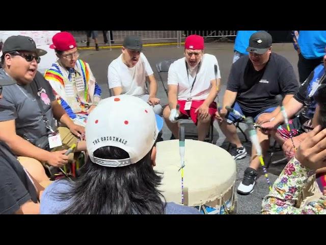 Mountain Cree sings an awesome song at Stampede 2024