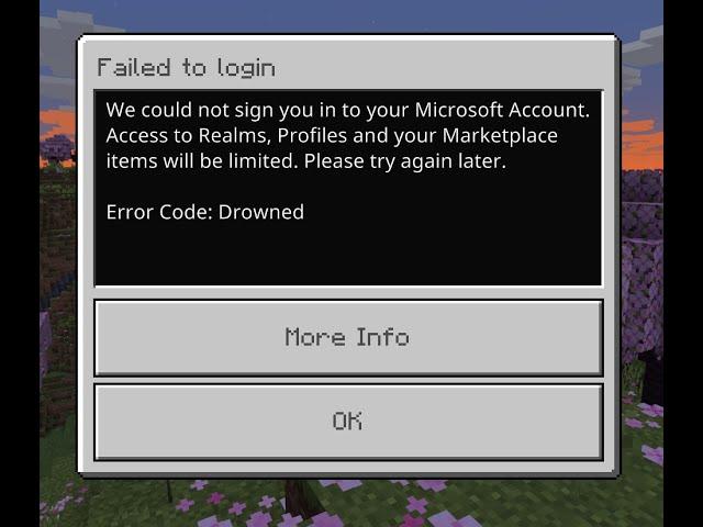 Pls help me : Error code : Drowned | Failed to login (Minecraft Bedrock Edition on PC)