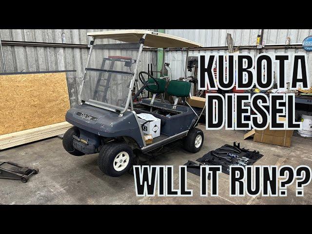 Kubota Diesel Swapped Golf Cart Pt 2 | Will It Run??