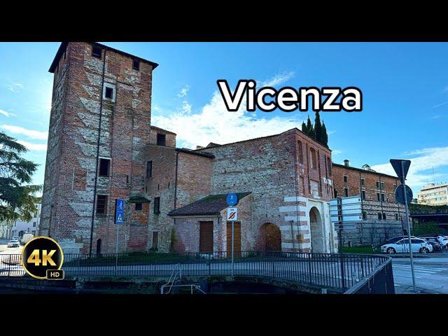 Vicenza, Italy 4k walking tour. 4k ultra. With captions.