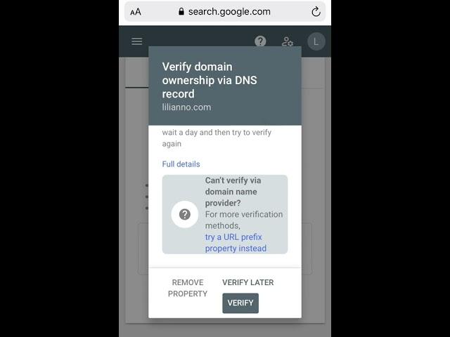 Verify Shopify Domain With DNS TXT from Google