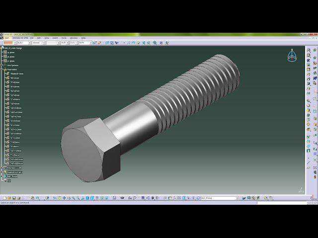 Bolt - Catia Auto design (카티아 design table을 이용한 볼트 자동설계)