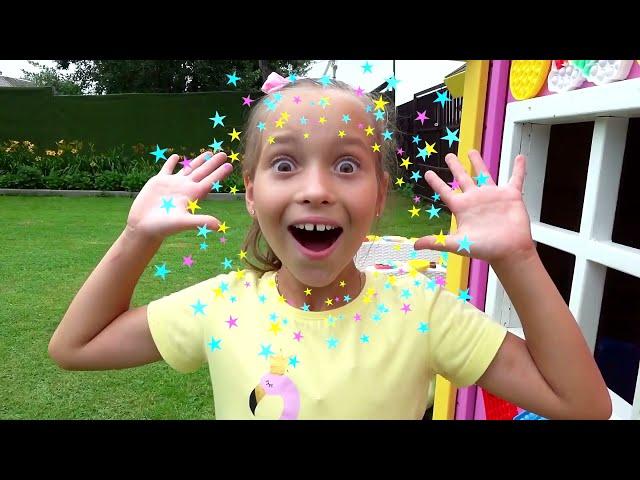 Sofia makes a Giant spin wheel pop it | Funny kids video