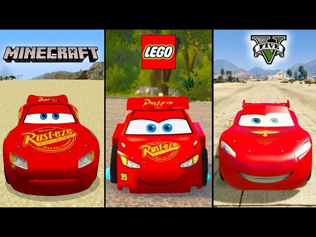 Minecraft Lightning McQueen VS LEGO Lightning McQueen VS GTA 5 Lightning McQueen - WHO IS BEST?