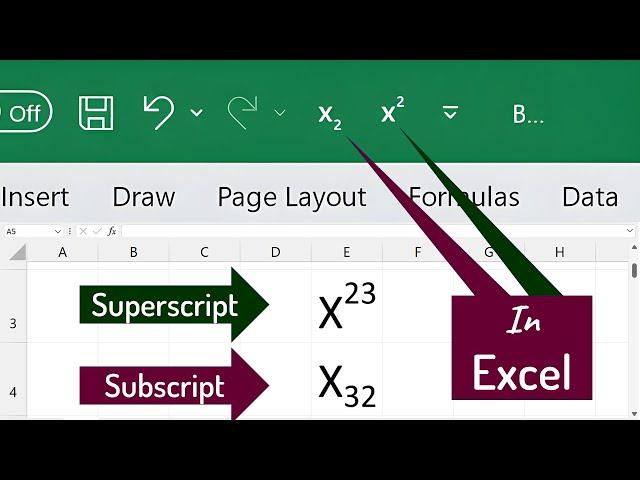 How to type Subscript & Superscript in Excel