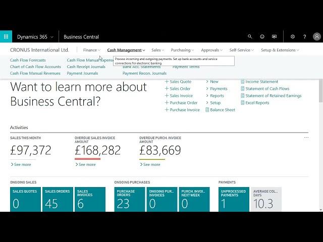 Dynamics 365 Business Central - Cash Receipt Journal and Payment Journal