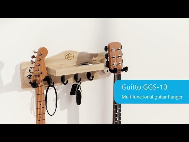 Guitto GGS-10 Multifunctional Wall Mounted Guitar Hanger Official Video