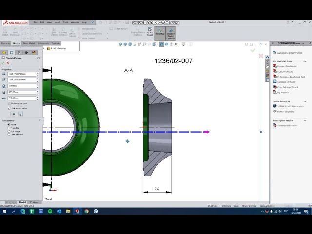 02 Эскиз по картинке в SolidWorks