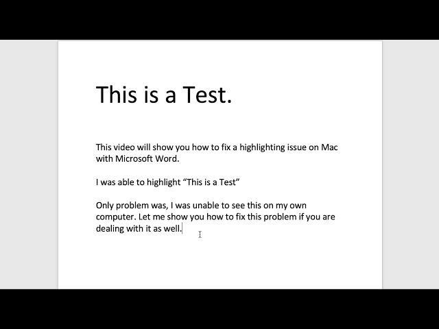 How to Mac: Fix Highlight in Microsoft Word