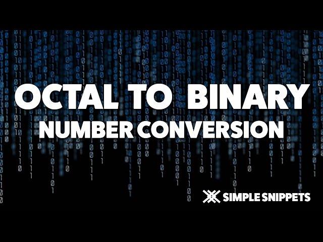 Octal to Binary Number Conversion with Decimal Point | Number System Conversions