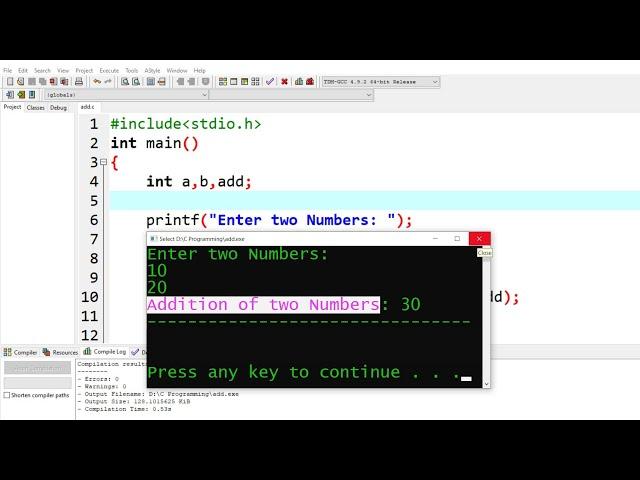 C Program to Add Two Numbers | Learn Coding