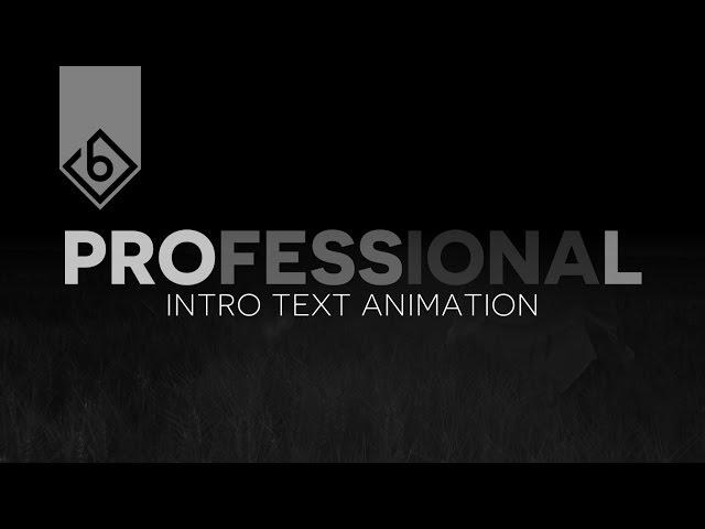 How To Create A Professional Intro Text Animation - Sony Vegas Tutorial