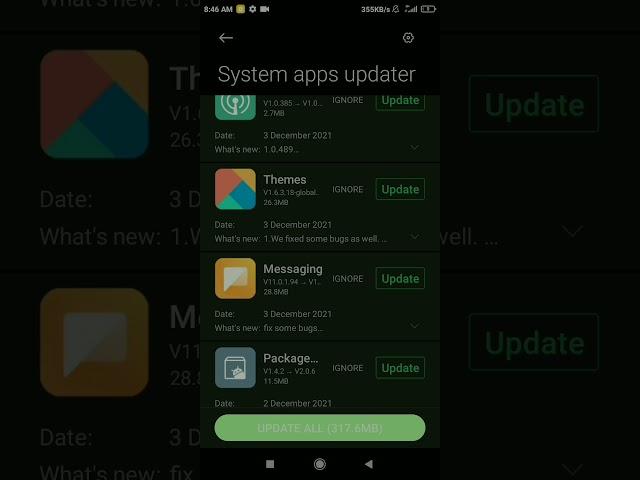 System App updates | System App updater in Redmi MIUI 12 | 16 New updates