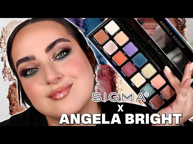 ANGELA BRIGHT X SIGMA EYESHADOW PALETTE! TESTING OUT THE COLLECTION, SWATCHES & EYE LOOK!