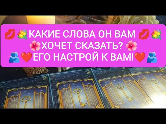 КАКИЕ СЛОВА ОН ВАМ ХОЧЕТ СКАЗАТЬ? ЕГО НАСТРОЙ К ВАМ!